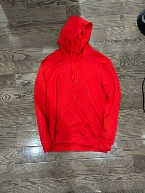 Men's Red Pullover Hoodie - Casual Lightweight Hooded Sweatshirt